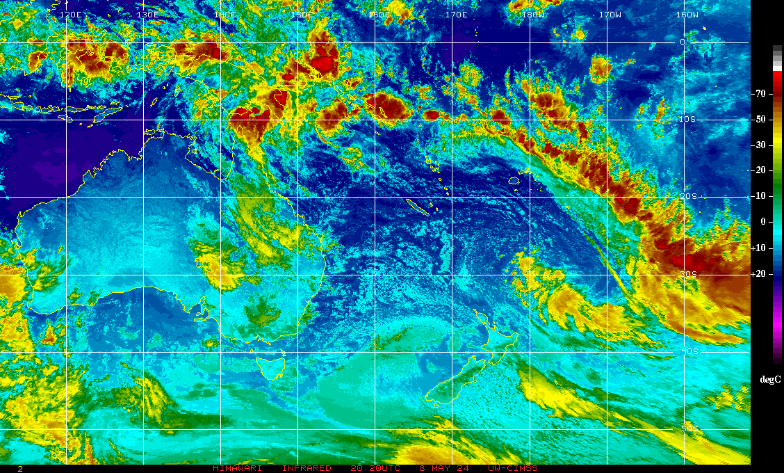 Latest South Pacific/ East Australia Basin Infra-Red Satellite Image