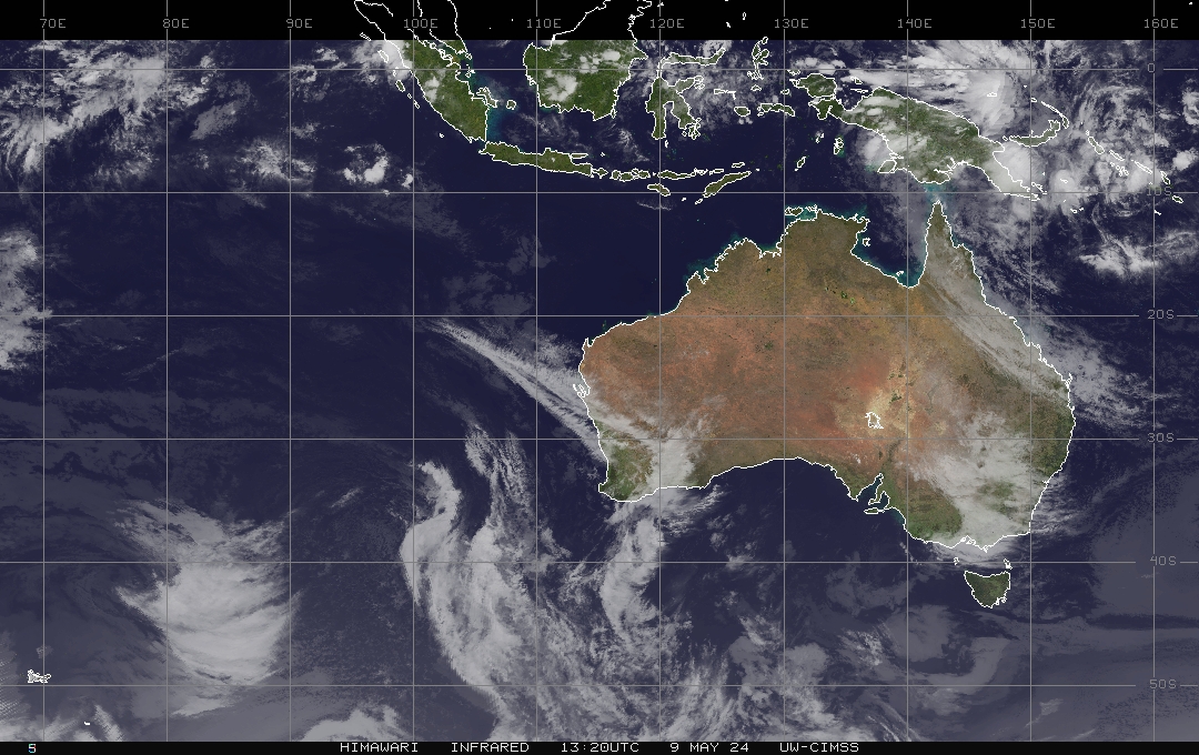 Satellietbeeld van West Australië in infrarood