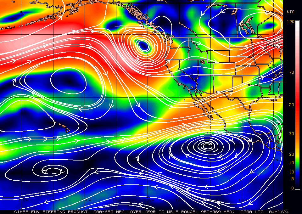 Current 300-850 mb Mean Steering Layer in East Pacific Basin